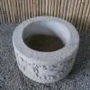  Product image 6 of the product “Balinese style tube round pot, with carving - 70cm Dia., 40 cm Height, Taro sand ”